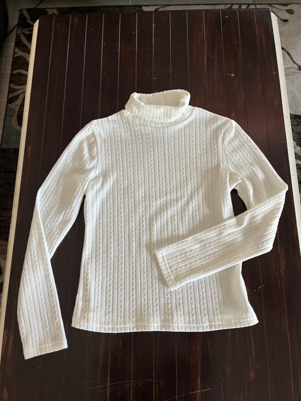 Dress Barn White Cable Knit Turtleneck Sweater